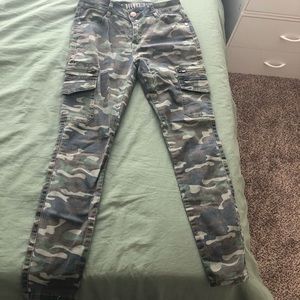 Camouflage cargo pants.